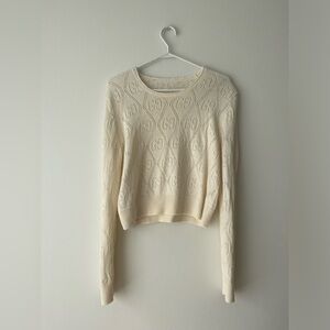 GUCCI GG perforated cropped sweater in off white